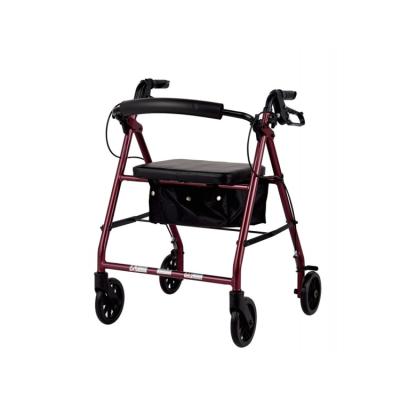 China Mobility Scooter Elderly Factory Outlet Rollator Folding Walker Portable Patient Adjustable Shopping Medical Outdoor Steel Walker With Seat for sale