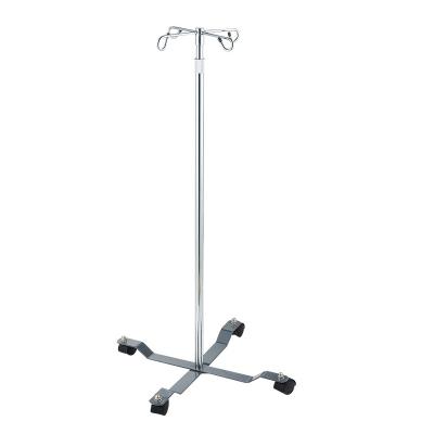 China Modern Mobile IV Pole Hospital Furniture Stainless Steel Iron IV Pole Foldable Hospital Bed Drip Rack for sale