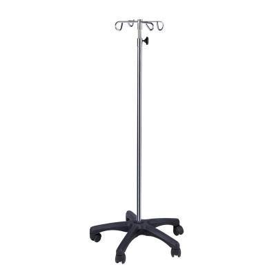 China Hospital Modern Mobile 4 Legs 4 Hooks Infusion IV Pole Drip Stand IV No es a goteo estante for sale