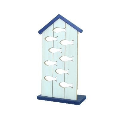 China Coastal Hot Selling Best Quality Fish Cutouts Home Accessories Wooden Home Decoration Shelf for sale