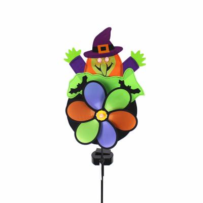 China Novelty Halloween Spider Witch Shaped Windmill Sun Decoration for sale