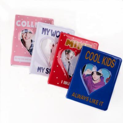 China Heart Shaped Hollow PVC Cartoon Anime Couples Cover Movie Ticket Standard 3 Inch Slip-in Mini Photo Album for sale