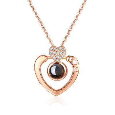 China Fashion Design Rose Gold 100 Tongues Heart Shape Top Selling Pendant Necklace For Women for sale