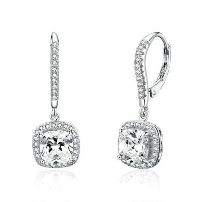 China Fashion TRENDY European and American border personality platinum-long plated bright time s925 sterling silver stud earrings for sale