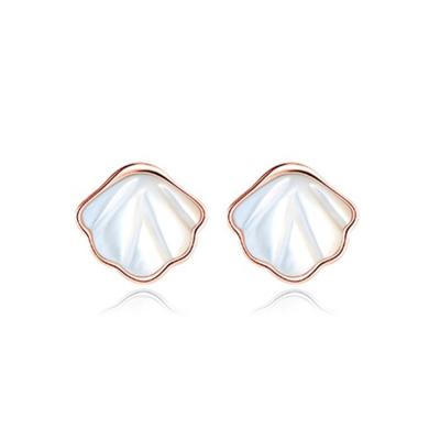 China FASHIONABLE Version S925 Korean Sterling Silver White Fritillaria Earrings Female Earring Accessory for sale