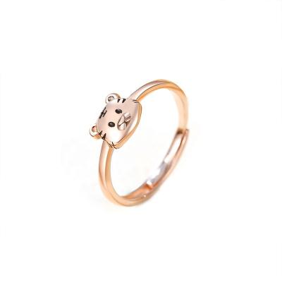 China Creative Original FASHIONABLE 925 Sterling Silver Tiger Year Zodiac Opening Ring For Female for sale