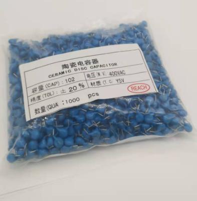 China Durable 400V AC Ceramic Disc Capacitor , Fireproof HV Ceramic Capacitors for sale