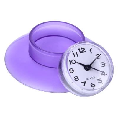 China Wholesale Cheap Price FOLDER Small Mini Plastic Waterproof Wall Clock With Suction Cup Battery Operated For Bathroom Decorative Use for sale