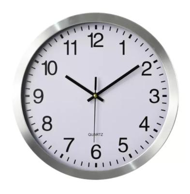 China GIVE INSTRUCTION wholesale cheap promotional slient metal round frame roman number field 12 inch wall clock for home decoration for sale