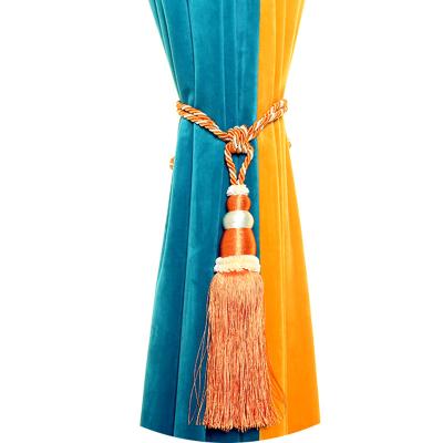 China No Punch Hanging Ball European Style Curtain Tassel No Installation Curtain Strap Squash Velvet Tie Rope Curtain Accessories Wholesale for sale