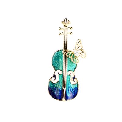 China Jewelry Decoration ZHIWEI fashion star enamel butterfly violin brooch creative and elegant clothing accessories pins accessories corsages for sale