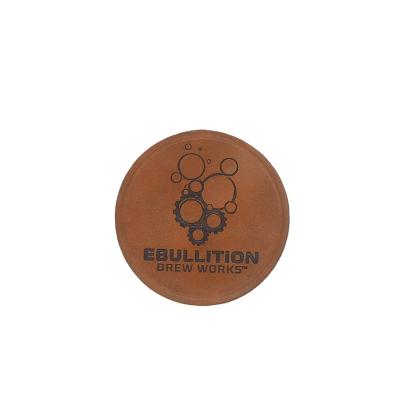 China Viable High Quality Genuine Leather Custom Round Logo Main Labels Leather Label For Clothing for sale