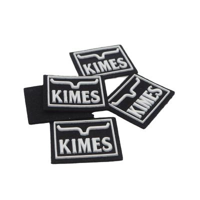 China Viable High Quality Apparel Labels Manufacturer Sew On Custom 3D Raised Name Logo TPU Suede Leather Patches And Badges for sale