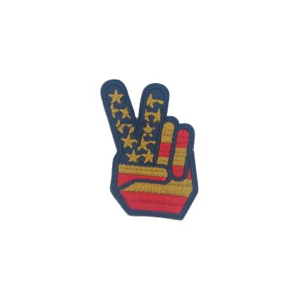 China Viable Popular Designer Design Flag Finger Cloth Embroidery Patches Custom Embroidery for sale