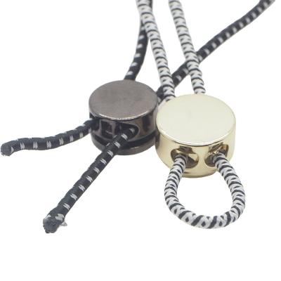 China Wholesale Price Custom Nickel Free Gold Crimp Rope End Gold Round Rope Lock Stopper Elastic Rope End for sale