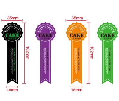 China Custom waterproof cake wrapper adhesive label, printed baked cake wrapper sticker for sale