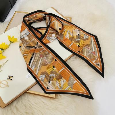 China Neckscarf In Stock Silk Twill Scarf Women Bag Ribbon Female Skinny Hair Scarf for sale