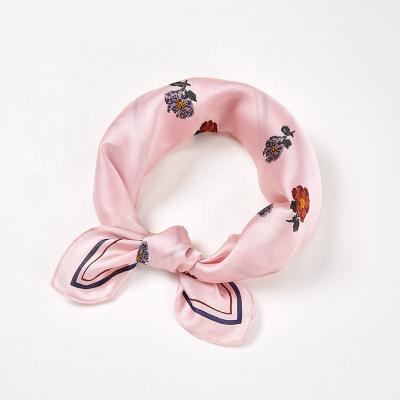 China High Quality Neckscarf 60x60 70x70 80x80 90x90 OEM Custom Design Satin Silk Scarf Head Wrap Hair Scarf for sale