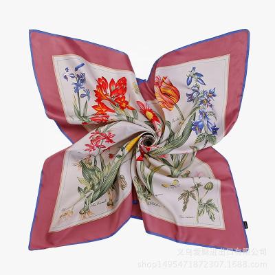 China Wholesale High Quality Square 70*70 Square Silk Long Silk Ladies Neckscarf Custom Delivery Hair Scarf for sale