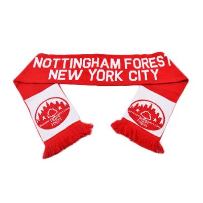 China Wholesale High Quality Promotional Cheap Neckscarf Custom Printed Fans Club Soccer Scarf Acrylic Knitted Scarves for sale