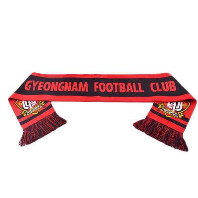 China Promotional Neckscarf OEM Fashion Customized Made Acrylic Jacquard Knitted Soccer Scarf for sale