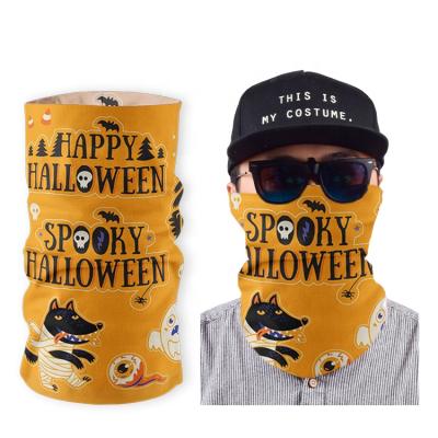 China OEM Face Mask Seamless Elastic Bandana Tube Wholesale Outdoor Dustproof Custom Printed Halloween Pumpkin Tube Bandana Neck Sheath for sale