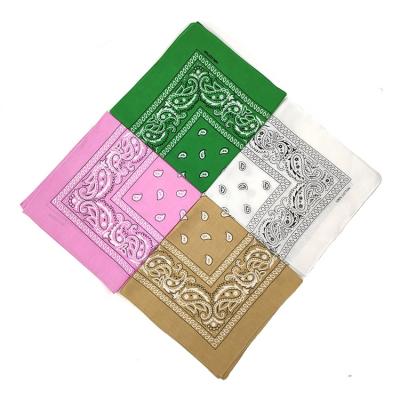 China Cheap Multi Function Outdoor Activities Multi Color Custom Printed Blank Sublimation Paisley Cotton Classic Square Bandana for sale