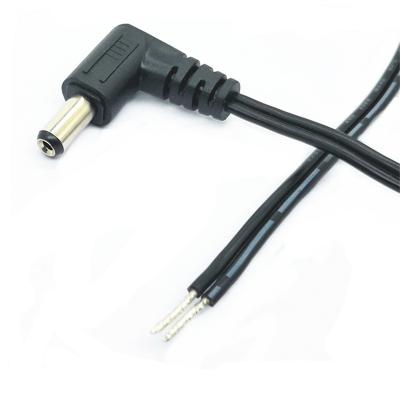 China Male Right Angle Stripped And End Industrial Tinned DC Lead 2.1X5.5mm DC Power Cord DC Power Cable for sale