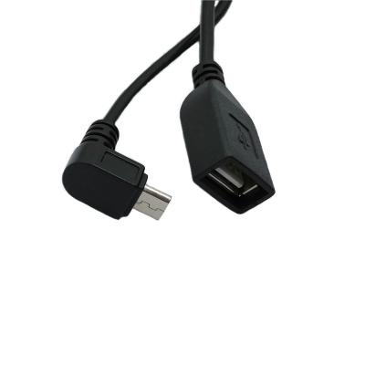 China MP3/MP4 Player China Factory Black PVC USB A Female To USB Right Angle Micro Data Cable for sale