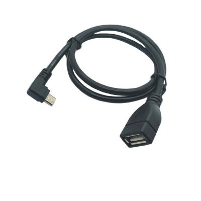 China Factory 100cm Long OTG MP3/MP4 Player Right Angle Micro USB To USB A Female Cable for sale