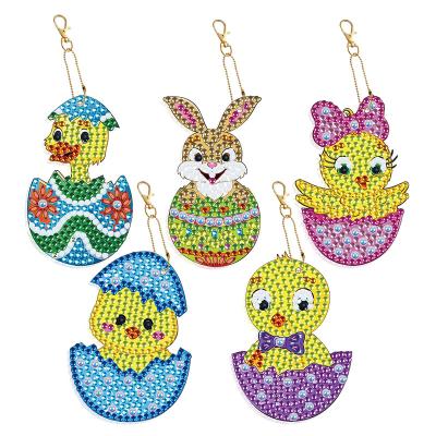 China Wholesale Diy Diamond Duck Double Sided Drill Diamond Head New Arrival New Arrival Rabbit 5pcs Kids Gift Best for sale