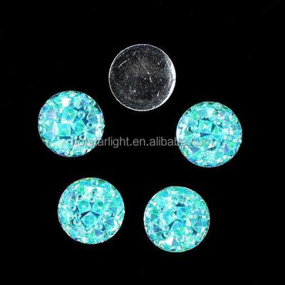 China China Supplier Shiny Starry AB Stone Zircon Pink AB Crocodile Blue Green Blue Colorful Design With Dot Round Resin Stone Beads for sale