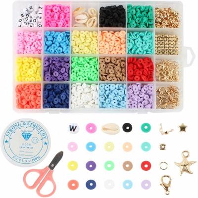 China With Hole Wholesale Jewelry Making Polymer Clay Chip Beads Handmade DIY Necklace Bracelets Charm 6mm Flat Round Polymer Clay Beads Kits for sale