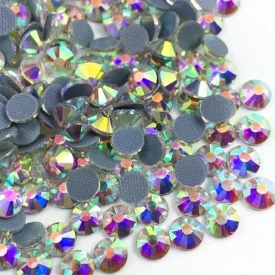 China Flatback popular crystal shine color heat transfer hotfix stone super good quality ab prices for sale