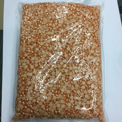 China Can withstand new high tempered normal best selling color gold half round ceramic beads with strong glue iron on for sale