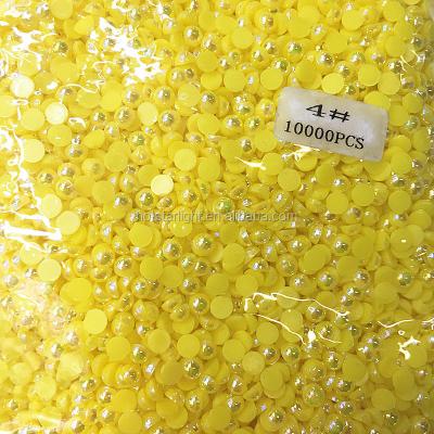 China Quality AB ABS Loose Plastic Imitation Citrin Loose Beads AAA Beads Half Round Beads For Phone Decoration for sale