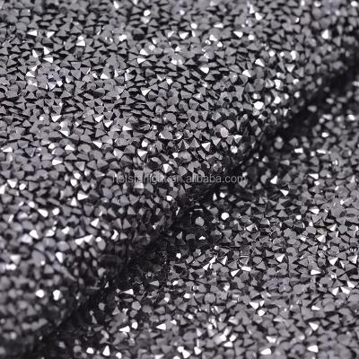 China 24*40cm Self Adhesive Black SS12 Resin Rhinestones Trim Mesh Hotfix Strass Crystal Banding Wedding Applique Beaded Bridal Dresses Decorative for sale