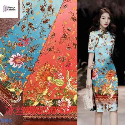 China FDY Organic Satin Batch Printing Stock Hot Selling Fabric In China for sale