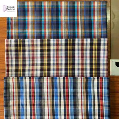 China Organic Hot Selling 100% Cotton Yarn Dye Shirt Fabric Stock Fabric In China for sale