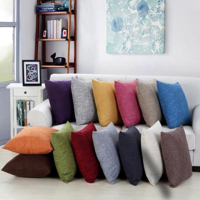 China G&D Plain Cotton Linen Plain Living Room Decorative Cushion Covers For Sofa 40X40CM for sale