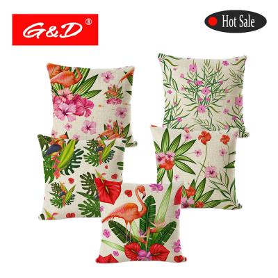 China G&D Simple Parrot Flamingo Factory Cushion Set Home Art Decoration Sofa Custom Cushion Cover for sale