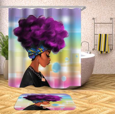 China G&D Sustainable Wholesale African Women Custom 3d Bathroom Shower Curtains for sale