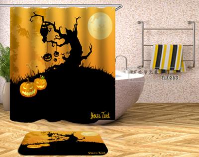 China G&D Halloween Viable Sublimation Spa Customizable Shower Curtain for sale