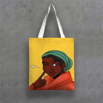 China G&D Style African Women's Casual Canvas Handled Tote Bag Shopping Bag for sale