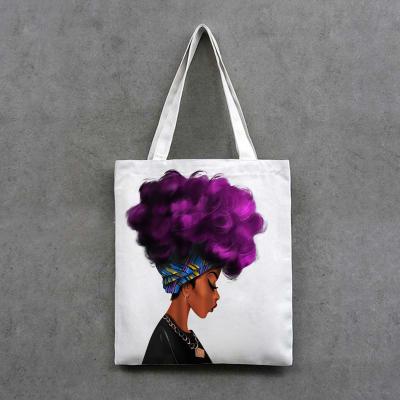 China African House Handled Art Tote Bag of G&D Girl Woman Print for sale