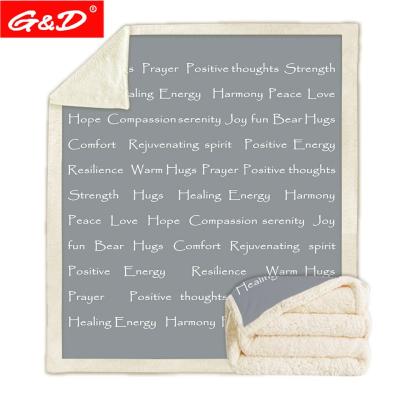 China Anti-pilling G&D Faith Throw Blanket with Inspirational Thoughts and Prayers Sherpa Fleece Hope Blankets for Family for sale