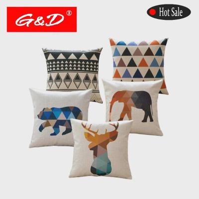 China Plain G&DNordic Style Elephant Gray Pink Deer Geometric Cushions Decorative Sofa Cover 45x45 for sale