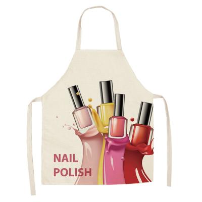 China European G&D pink nail polish cotton canvas cartoon creative cute cleaning apron and American for sale