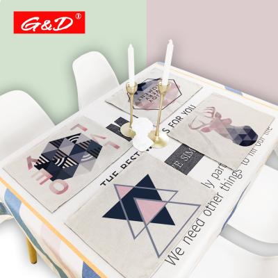 China G&D Viable Geometric Deer Nordic Decor Place Mats Drink Coasters Individual Table For Dining Table Mat for sale