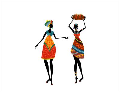 China G&D Sustainable African Woman Printing Ethnic Dancing Africa Bedroom Table Linen Rugs For Dining for sale